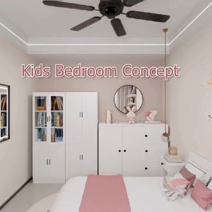 KENZZO Kids Wardrobe / Children Wardrobe/ Kids Wardrobe with Hanging Rod/ 5 Door Almari Baju Budak/ Almari kanak - kanak
