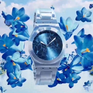 Swatch Petal Frenzy (YLS235G) Blue 33mm Stainless Steel Adjustable Watch