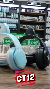 V2S CT12 Cat Ear Foldable Wireless 5.0 Over Ear Rechargeable Headphone With Built-in Microphone