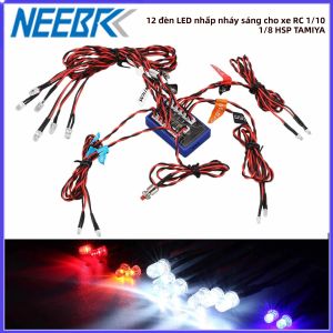 Bộ Đèn LED Nháy 12 Bóng Dành Cho Xe RC Drift 1/10 1/8 - Bộ Đèn Báo Phanh Đèn Xi Nhan HSP TAMIYA CC01 4WD