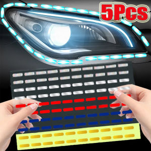【Pphha】5Pcs Car Dashed Line Reflective Sticker DIY Scooter Body Decal Motorcycle Night Safety Warning Stripe Electric Bike Dotted Line Decoration