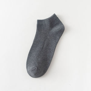 ถุงเท้าผ้าฝ้ายระบายอากาศได้ดีสำหรับผู้ชาย 5 คู่ ถุงเท้าลำลองแบบสวมสบาย ถุงเท้าผ้าฝ้ายสีพื้นสำหรับฤดูใบไม้ผลิและฤดูร้อน