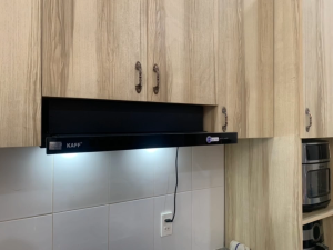 Máy hút mùi âm tủ Kaff KF TL1008B inox kính đen công suất 700 m3h thiết kế âm gọn gàng hiện đại
