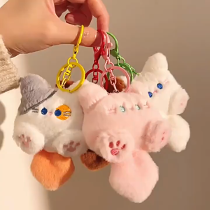 Móc khóa bông móc treo túi xách balo mèo mập cute LILA MKCHUOI13