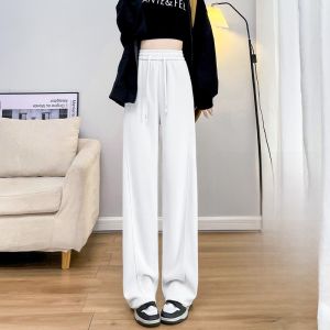 YAMIANNV | Quần ống rộng dệt kim dáng rộng thoải mái cho nữ mùa xuân quần dài đến sàn kiểu dáng quả chuối đa năng