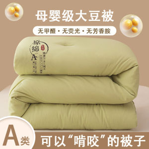 A-Class Antibacterial Skin-friendly Thickened Soybean Cotton Blanket Four Seasons Universal Single Double Size Durable Fiber Fill