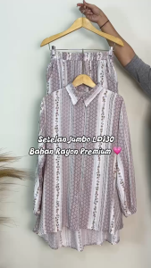 Setelan Jumbo Wanita Ld 130 Cm Motif Bunga Kekinian Fit To 4XL