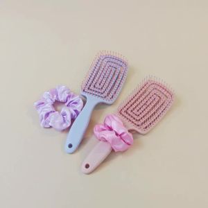 Massage Comb Hollow Vent Curved Paddle Anti-static Hair Brush For Women Long Hair Lift Roots Make Fluffy High Cranial Top Comb