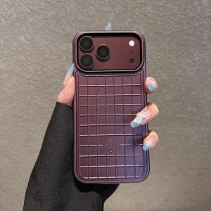 EOENKK | Luxury Luggage Grid Stripe Phone Case For iPhone 18 17 16 15 14 13 12 Pro Max Plus 16 17 18 Pro Shockproof Titanium Back Cover