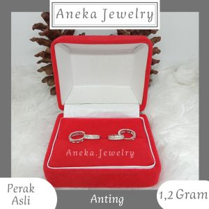 Anting Jepit Donat Full Mata Perak 925
