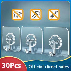30 Pcs Hooks Transparent Strong Self Adhesive Door Wall Hangers Hooks Suction Heavy Load Rack Cup Sucker For Kitchen Bathroom