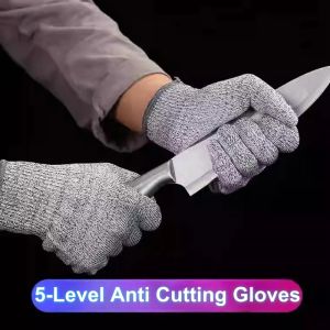 Grade 5 Cut Resistant Gloves Machine Washable Kitchen HPPE Scratch Resistant Glass Cutting Safety Protection for Gardeners