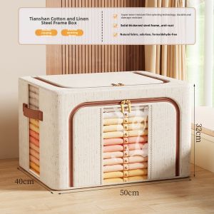 XUNHUAI | Linen Zipper Household Storage Box