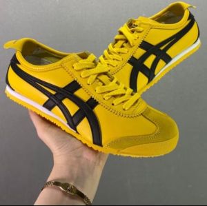 Work leather casual sneakers yellow mens and womens sneakers