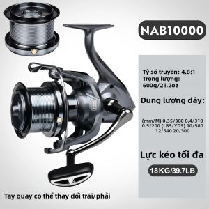 Máy Câu Quay Tầm Xa Proberos 10000-14000 Series Tỷ Số Truyền 4.8:1 Siêu Mượt 5+1BB Ổ Bi Thép Không Gỉ Dùng Cho Câu Cá Biển Sông Hồ.