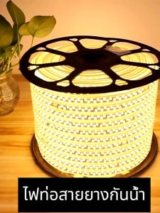 ไฟเส้น LED 5730 กันน้ำ 120 ดวง/ม เวลาติดตั้งง่าย ปลั๊ก 3 พิน สำหรับตกแต่งภายในและภายนอก พร้อมปลั๊กและหัวปิด 3/5/10 เมตร