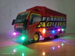 miniatur truk oleng permata agung panjang 30 cm pake lampu led