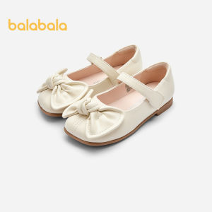 Balabala Giày dép trẻ em trẻ em giày công chúa Dép nữ 2024 mùa hè mới ngọt ngào Giày da nhỏ màu trơn đơn giản
