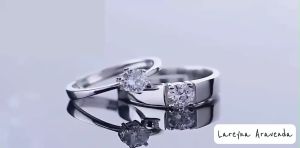 Lareyna Aravenda Cincin Pasangan / Couple Ring S925 Korea Simple Crystal CC003