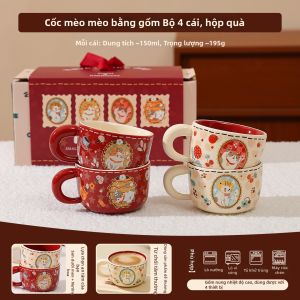Tách Sứ Thẩm Mỹ Hình Mèo Dễ Thương