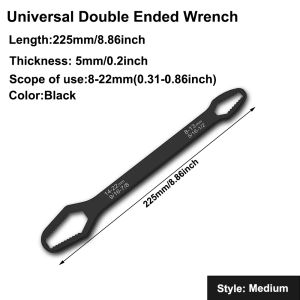 1pcs Black Double End Box Wrench 3-17mm & 8-22mmProfessional Hexagonal Solids Tool for Tightening Nuts BoltsHardware Tools