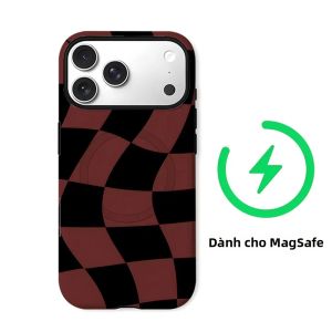 Ốp Điện Thoại Hai Lớp Warp Checkerboard Cho iPhone 18-11 Air/Pro/Max/Plus - Vỏ Mềm Chống Sốc Chống Trầy Xước PC+TPU Chống Bụi Chống Trượt