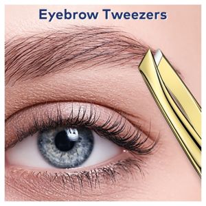 Precision Eyebrow Tweezers Lash Extension Slanted Puller Stainless Steel Eye Brow Trimmer Hair Removal Cosmetic Tool