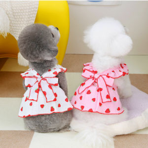 jianjia28 Pet Mini Strawberry Candy Color Skirt Cat Dog Bowtie Dress Shihtzu Poodle Teddy Kitten Outdoor Trendy Clothing