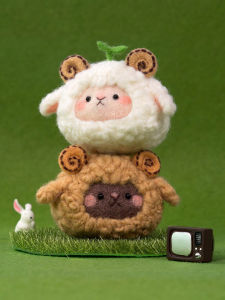 BIABIA Wool Fiber DIY Craft Material Kit for Couples Creative Home Decor DIY Gift Small Sheep Pendant