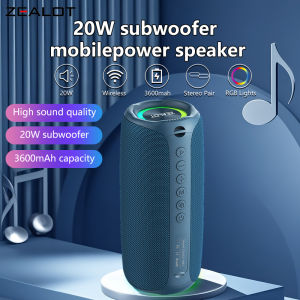 Zealot | ZEALOT-MP2 20W Wireless SpeakersRGB Light14 Hours Playtime Waterproof IPX 5Wireless Speaker Dual Pairing 3600mAh Battery.
