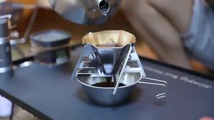 Campingmoon | CAMPINGMOON Coffee FunnelStainless Steel Titanium Plated Foldable Portable Outdoor Camping Hand Brewed Coffee Filter Drip Rack