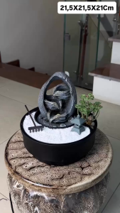 Thác nước phong thủy mini để bàn ( 21.5x21.5x21cm) ( mã 1247640L )