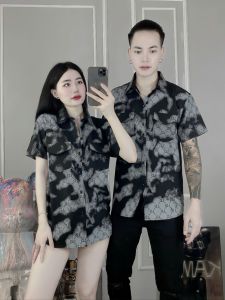 Áo sơ mi vải đũi phối màu loang đen trắngcá tính mới mẻnăng độngphá cách - menswear(Mã: HOKO90)