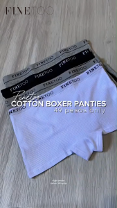FINETOO 3Pcs Womens Cotton Boxer Briefs Soft Breathable and Comfortable BoyShorts Solid Colors Underwear
