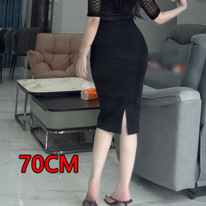 กระโปรงสั้นทรงเอเอวสูงทรงสลิมฟิตสำหรับผู้หญิงในฤดูใบไม้ร่วงและฤดูหนาว ความยาวปานกลาง ทรงเซ็กซี่ กระโปรงทรงเอสีดำ ไซส์ใหญ่ ยืดหยุ่นได้ดี สไตล์ OL