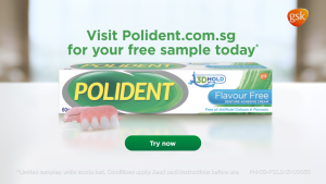POLIDENT Denture Adhesive Cream Strong 12 Hour Hold Increase in Bite Force - 60g