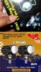 Beli Lampu Tembak Gratis Saklar ON/OFF Lampu Laser LED D2 Mini FULL Alumunium Bisa Digunakan untuk Motor dan Mobil