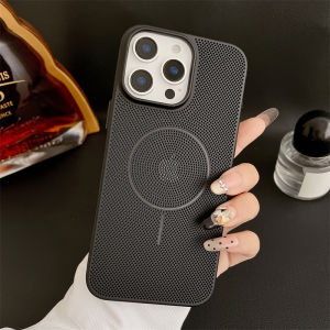 Magnetic Heat Dissipation Mesh For Magsafe Case For iPhone 16 14 15 Plus 13 12 11 Pro Max Cooling Breathable Hard PC Thin Cover