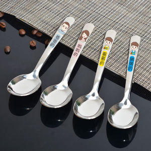 Cartoon Stainless Steel 304 Parent-Child Spoons Cute Children Baby Food Spoons Home Use Soup Spoons Teaspoons Dining Utensils