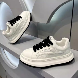 Mens Casual Shoes Spring Autumn Thick Bottom Heightening Youth Versatile Trendy Rubber Sole round Toe Sneakers