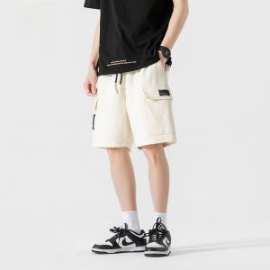 ROMON | Lormen Mens Summer Thin Loose Casual Sports Sweatpants Straight Leg Elastic Workwear Mid-Length Shorts Five-Quarter Pants