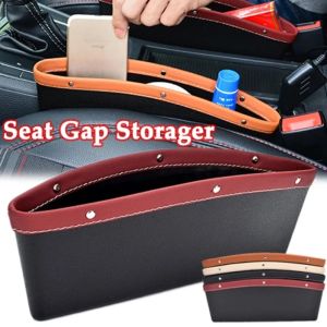 Car Seat Gap Storager Auto Interior Space Saver Organizer Seats Slit Gap Storage Bag PU Leather Pocket Car Accessories