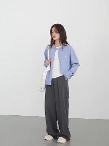 áo len nữ form rộng tăm cộc tay trễ vai mỏng cổ lọ áo khoác carigan thom browne local brand ngắn tay dày hàn quốc dài tay big size Áo Cardigan Dệt Kim Màu Xám Thêu Thỏ Áo Len Rộng Rãi Phong Cách Đơn Giản Mẫu Mới Mùa Thu Cho Nữ Áo Khoác Nữ Sành Điệu