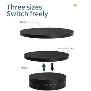 Brifit Đế màn hình xoay điều khiển từ xa Chân đế bàn xoay điện 360° có điều khiển từ xa sạc USB hỗ trợ thay thế nắp 5.9/7.08/8.66 inch thích hợp để chụp ảnh Chụp sản phẩm trang sức phát sóng trực tiếp cân nặng tối đa 10kg