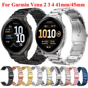 For Garmin Venu 2 3 4 41mm 45mm Metal Strap For Garmin Forerunner 55 255 570 970 965 265 245 645 Wristband Vivoactive 6 5 4 Belt