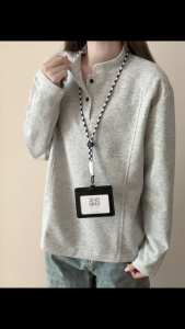 เสื้อฮู้ดทรงหลวมสไตล์ฮันนา ทรงหลวม แขนยาว ปกติ ระบายอากาศได้ดี ผ้าฝ้ายผสมโพลีเอสเตอร์ ปกติ ฤดูใบไม้ร่วง 2025