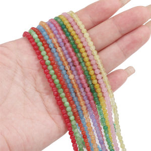 3mm Colored Round Stone Beads Loose Spacer Beads For Handmade Bracelet Necklace Earring Keychain DIY Craft Jewelry Making Accessories