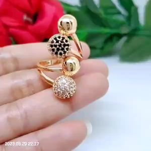 Cincin Perhiasan Titanium Tembaga Lapis Emas Terlaris Termurah