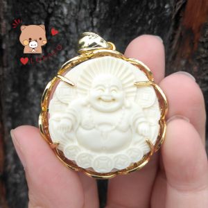 (Có Video) Mặt Dây Chuyền Phật Di Lặc Cười Đeo May Mắn Bình An Lokalo - Kích thước 3x3 cm 7922