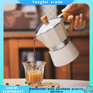 150ml Espresso Moka Pot Aluminum Italian Coffee Maker Wooden Handle Mocha Pot Espresso Pot